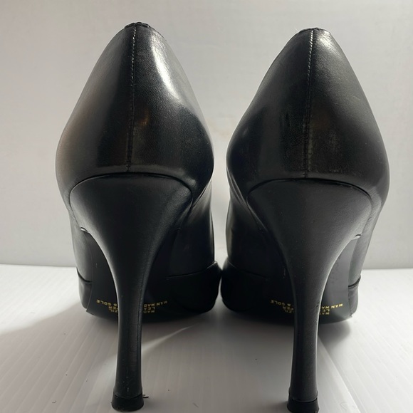 Paolo Corelli black pointed toe leather pumps size 8.5 - Picture 4 of 6